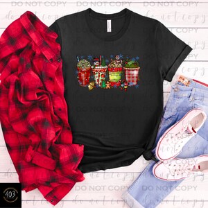 Christmas Coffee Drinks | DTF Transfer | Direct to film transfer | Ready to press | Christmas Transfer