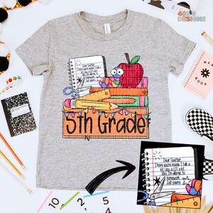 School Grade Nameplate 5th Grade | DTF Transfer | Direct to film transfer | Ready to press | School Transfer