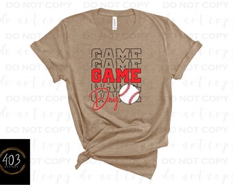 Game Day Baseball | Game Day Baseball | DTF Transfer | Direct to film transfer | Ready to press | Sports Transfer