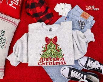 Alabama Christmas Tree | DTF Transfer | Direct to film transfer | Ready to press | Christmas Transfer