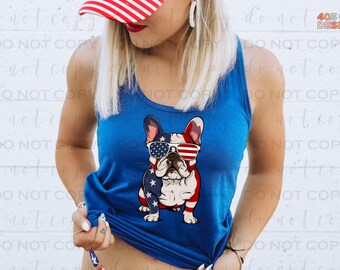 Frenchie USA | DTF Transfer | Direct to film transfer | Ready to press | Summer Patriotic Transfer