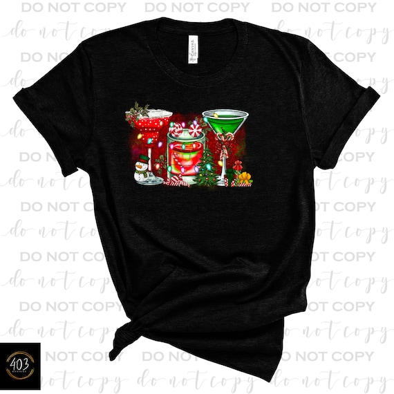 Christmas Alcohol Drinks DTF Transfer Direct to Film Etsy