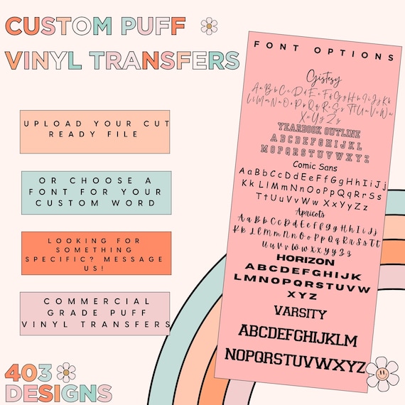 Custom Puff Vinyl Transfer