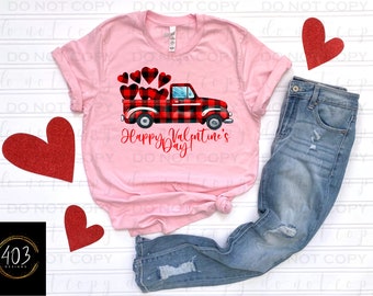 Happy Valentine's Day Truck | DTF Transfer | Direct to film transfer | Ready to press | Valentine's Day Transfer