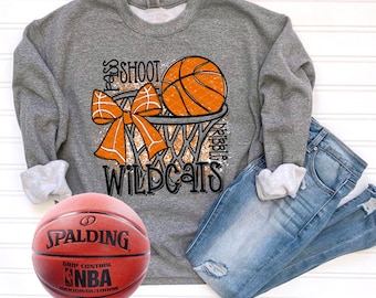 Hoop Bow Wildcats | DTF Transfer | Direct to film transfer | Ready to press | Personalized Basketball Transfer