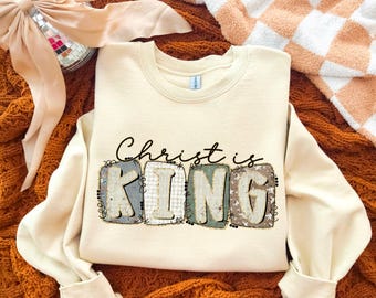 Christ Is King | DTF Transfer | Direct to film transfer | Ready to press | Faith Transfer