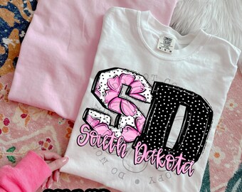Pink Floral Dots SD | DTF Transfer | Direct to film transfer | Ready to press | Pink Floral Dots States Transfer