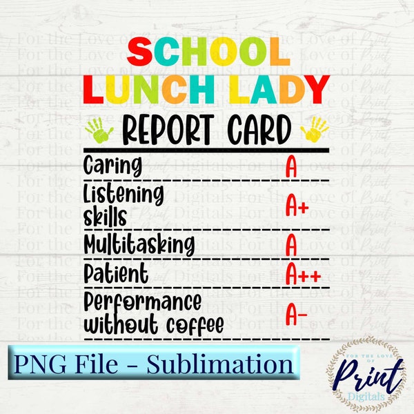 School Lunch Lady PNG, Back To School PNG, Lunch Lady Report Card, Lunch Lady Shirt Design,Lunch Lady Life,Digital Download,Instant Download