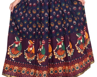 Handmade Skirts For Women - Midi Skirt - Boho Print Skirt - Gypsie Skirt - India Print Long Skirt - Maxi Skirt