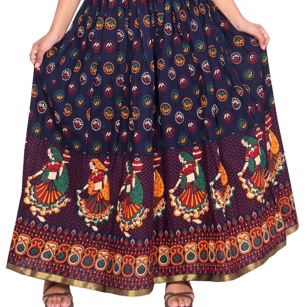 Handmade Skirts For Women - Midi Skirt - Boho Print Skirt - Gypsie Skirt - India Print Long Skirt - Maxi Skirt