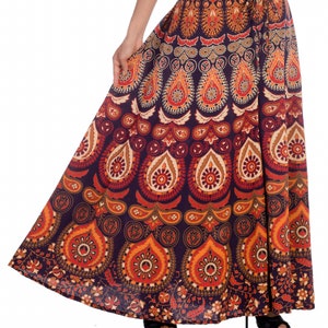 Yoga Pants styled Palazzo Pants and Harem Pants type Boho Dress truly Rajasthan Handicraft in Mandala Tapestry Print Flower Pants Brown Blue image 3