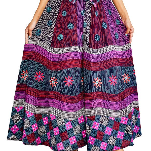 Palazzo Trousers type Yoga Pants with Harem Pants Bohemian Dress is Gypsie Dress Festival Clothing with Handmade Rajasthan Handicraft Purple