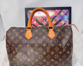 Vintage LOUIS VUITTON Monogram Speedy 35 Satchel Bag - Etsy