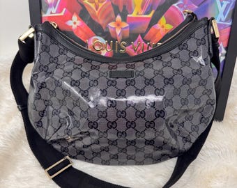 Vintage 1980s GUCCI GG Web Monogram Leather Crossbody Two