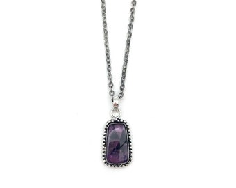 Kashi Semiprecious Large Stone Necklace - Amethyst