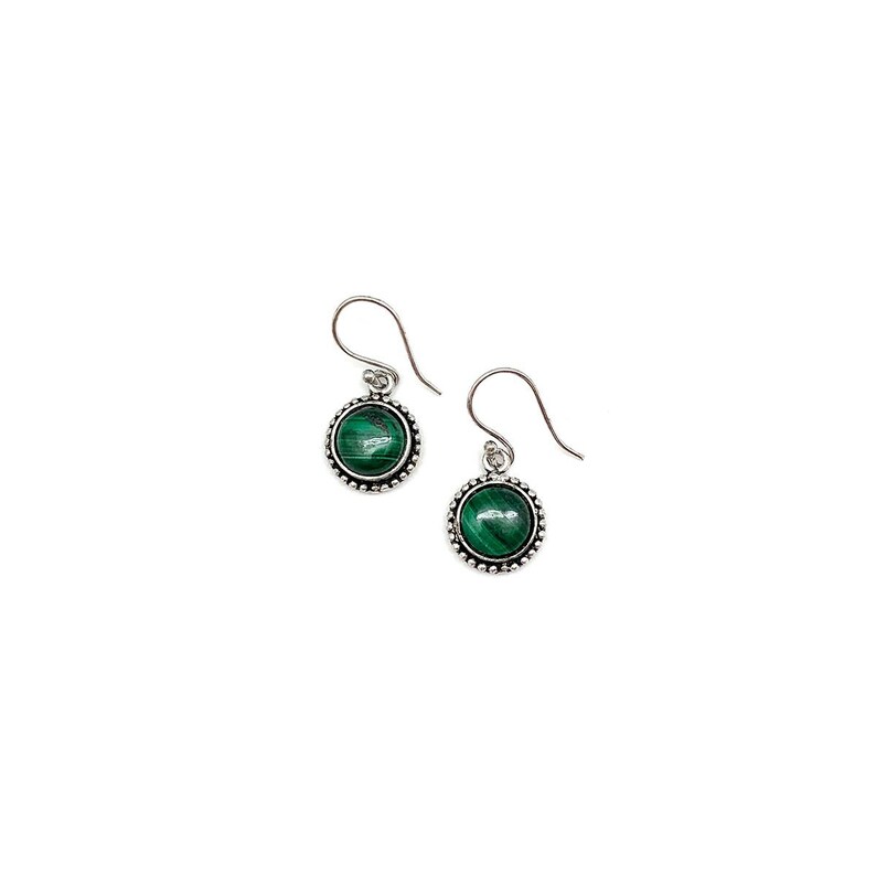 Kashi Semiprecious Small Stone Earrings Malachite image 1