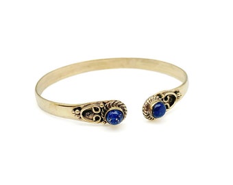 Tanvi Collection Bangle Bracelet - Gold with Lapis