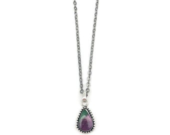 Kashi Semiprecious Large Stone Necklace - Ruby Zoisite