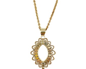 Tanvi Collection Necklace - Gold Scalloped Marquise