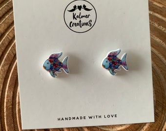 Mini Rainbow Fish - Stud Earrings