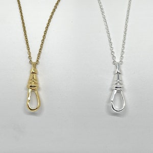 Charm Holder Pendant Necklace with Antique Style Swivel Clasp Adjustable Chain Length Silver Plated or Gold Plated Keeper for Your Charms