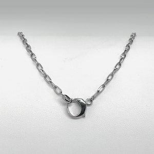 Stainless Steel Charm Holder Necklace: Chunky Chain, Front Clasp, Tarnish Resistant