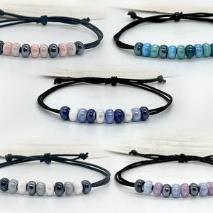 Colorful Ceramic Beaded Counting Bracelet: Mindfulness Tracker Beads, Golf Stroke Counter, Adjustable fit, Unisex