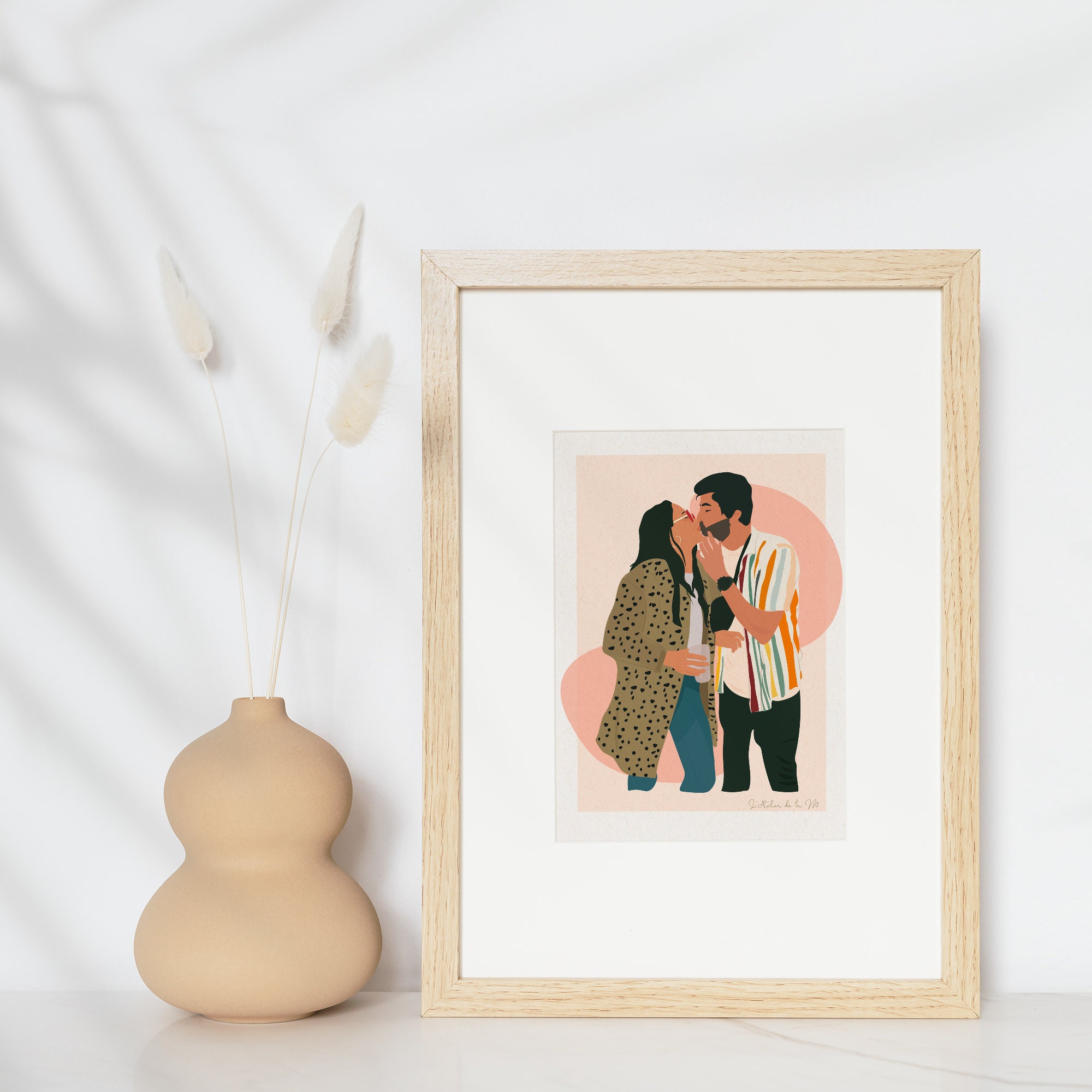 Cadeau Saint-Valentin - Illustrations Personnalisées Minimalistes Cadeau de Noël Idée Anniversaire P