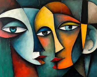 80 Picasso-Inspired Digital Paintings Bundle: Rare, Unique, Commercial Rights (Jpg, Png, SVG, PdF, MP4, GIF, PPTX Files)