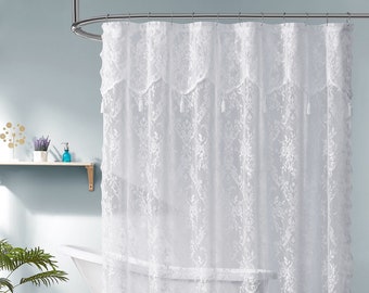Lace shower curtains top