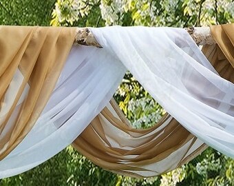 Sheer Fabric 1 4 6 8 10 15 or 25 Yards for Crafting, Window Scarves, Canopy Curtains, Wedding Arch Fabric, Photo Backdrop. 55 Inch Wide.