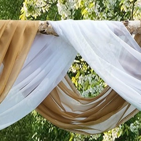 Sheer Fabric 1 4 6 8 10 15 or 25 Yards for Crafting, Window Scarves, Canopy Curtains, Wedding Arch Fabric, Photo Backdrop. 55 Inch Wide.