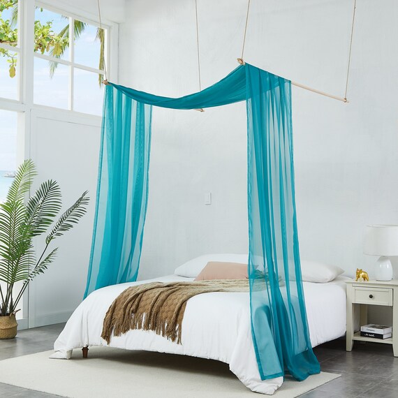 Teal bed sales canopy