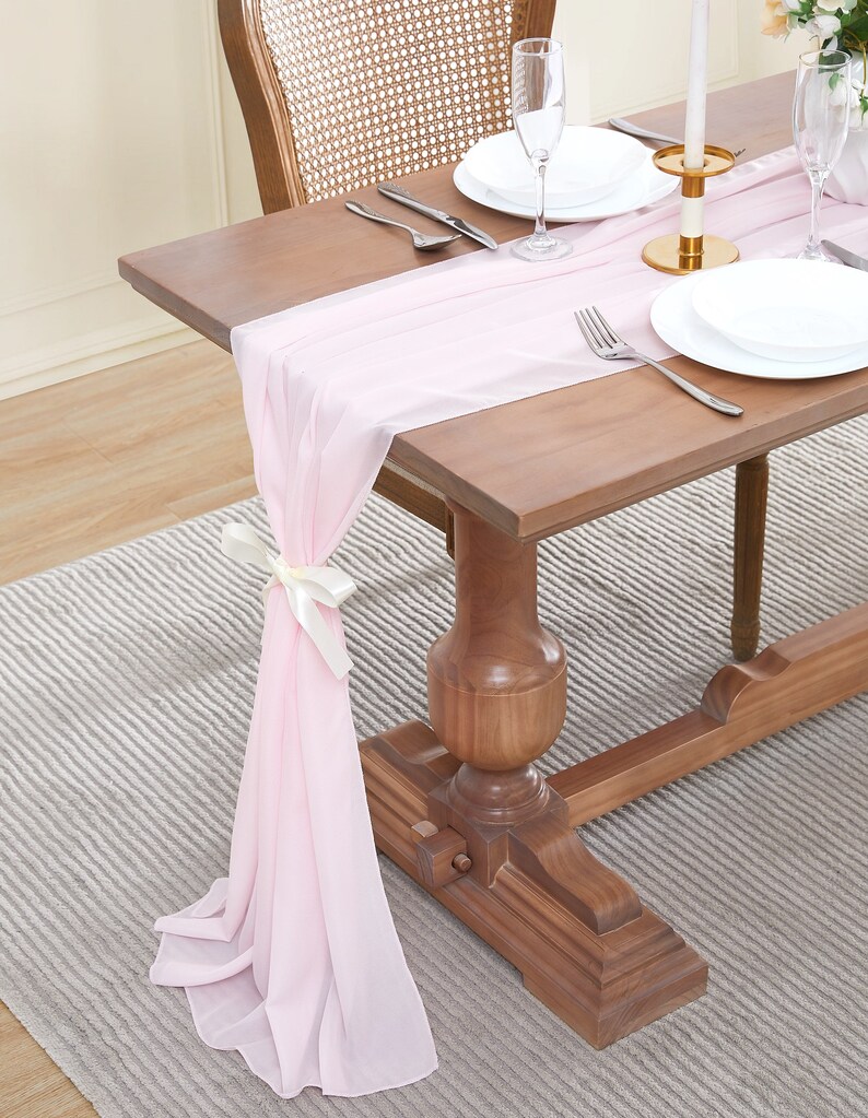 Chiffon Table Runner for Wedding Table Decor in 3 Sizes With 2 Etsy