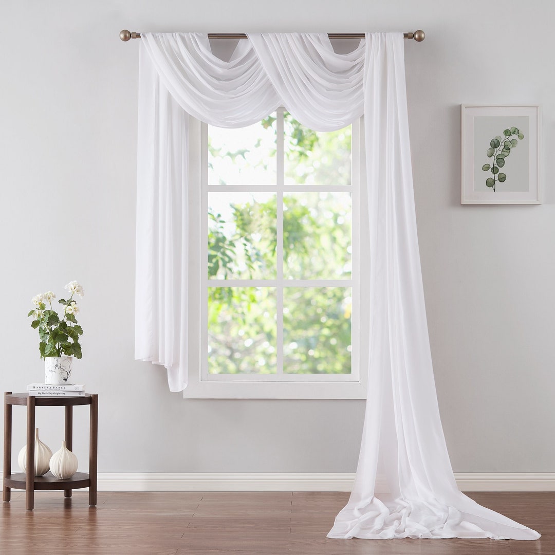 2 Chiffon Window Scarves Bundle. 6 Colors. 216 288 Inch Sizes