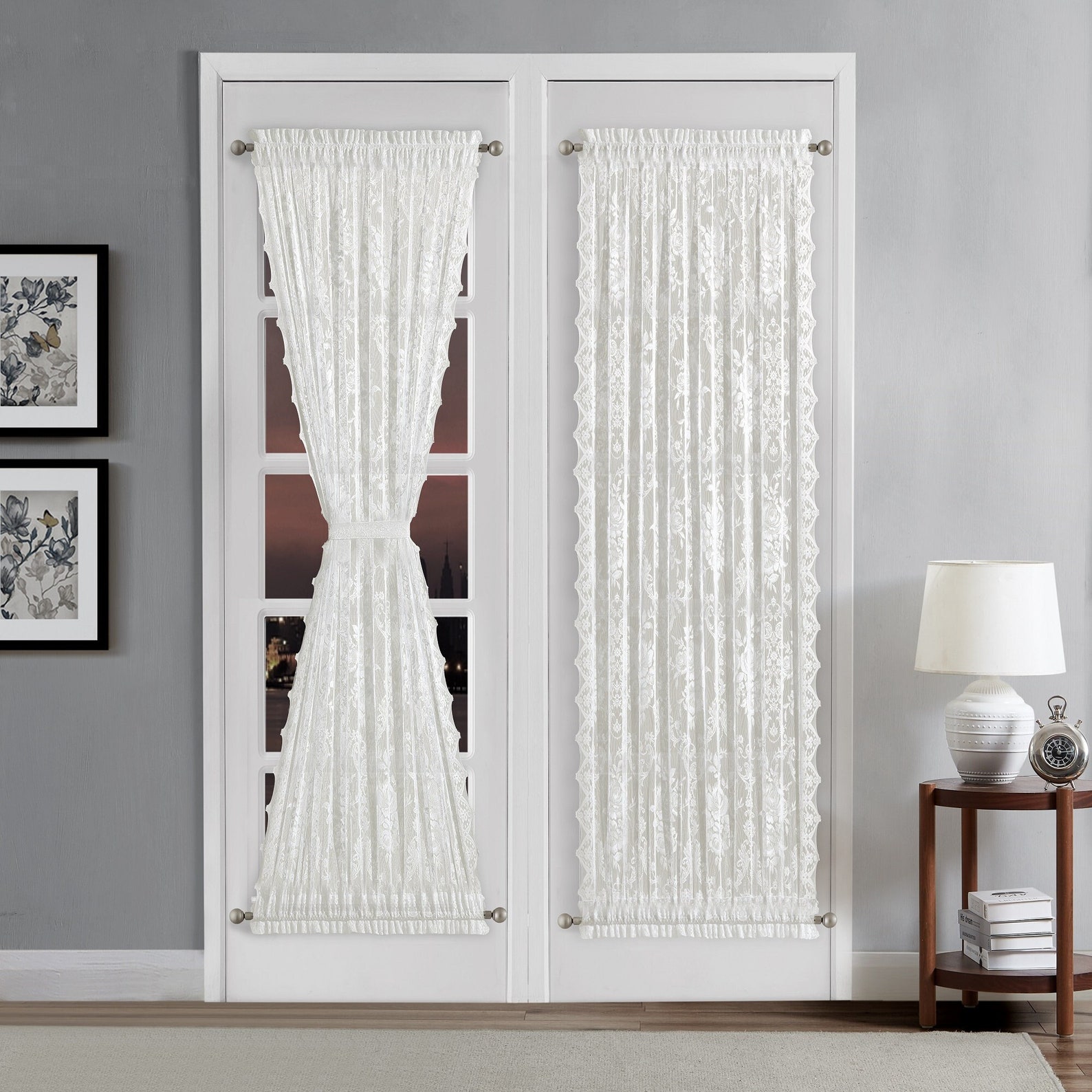Elegant Lace French Door Curtains in 30 X 72 and 52 X 72 Etsy