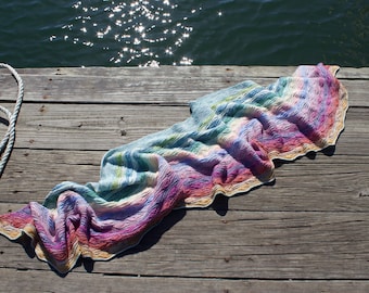 Solstice Swells | knitting pattern | fingering weight wrap | mini skein project