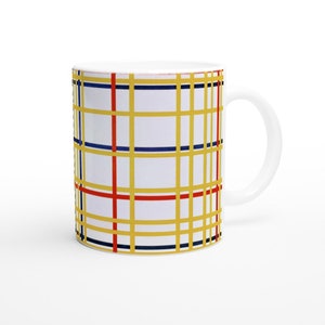 Piet Mondrian: New York City I (1942) 11oz Keramik Tasse. Moderne Kunst Tasse/ Tasse. Ideales Geschenk Kaffee/Tee Tasse.