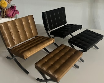 Miniature Barcelona Chair Ottoman