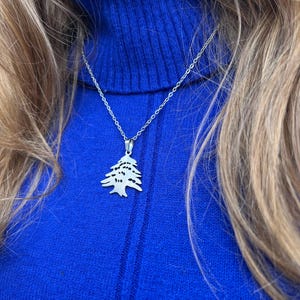 The Cedar of Lebanon Silver Stainless Steel / Lebanese Jewelry / Lebanese Necklace / Beirut Necklace / UNISEX