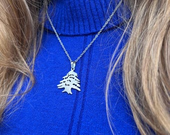 Lebanese Cedar Necklace: Stainless Steel, Beirut Jewelry
