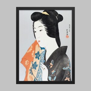Woman Holding a Hand Towel (1921) by Goyo Hashiguchi. Japanese Art (Print)