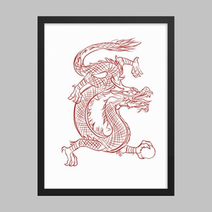Asian Dragon Artwork Poster Decorative Wall Art. (Print)