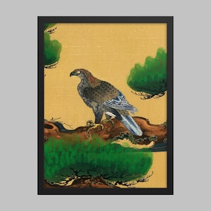 Aigle japonais par Kano Tanyu (1602-1674). (Imprimer) Art japonais