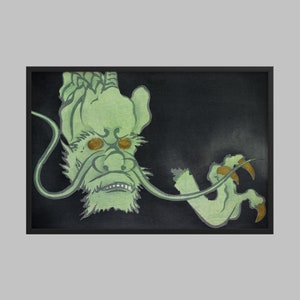 Golden eyed Monster (Dragon) from Momoyogusa Flowers of a Hundred Generations (1909) by Kamisaka Sekka. Japanese Art (Print)