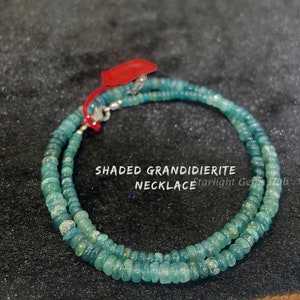 Natural Grandidierite beaded necklace 4-6mm smooth rondelle gemstone jewelry Rare gemstone jewelry AAA Green Grandidierite Necklace jewelry