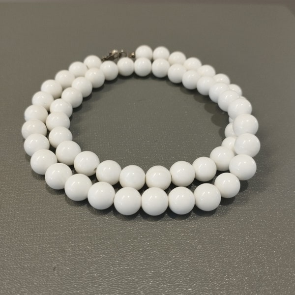 Echte weiße Koralle Perlenkette-8MM Glatte runde Koralle Edelstein Schmuck-Heilstein Schmuck-Beste Valentinstag Besondere Geschenke für Sie/Ihn