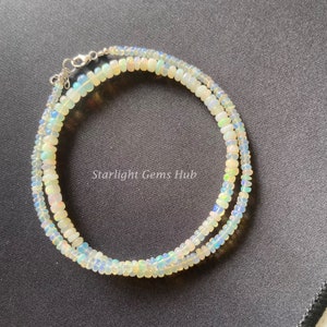 Natürliche äthiopische Opal Perlen Halskette 3-6 mm facettierte Rondelle Opal Edelstein Schmuck Opal Schmuck Geschenke für ihre AAA Opal Halskette
