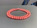 Pink Coral beaded necklace-6mm smooth round Genuine pink coral necklace Bridesmaid Jewelry Beach Lover Unisex Birthday Gift Mothers Day product logo