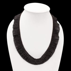 Black Spinel Beaded Necklace: 2MM Faceted Gemstone, 20 inch